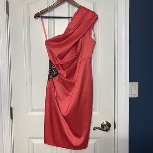 Coral cocktail dress